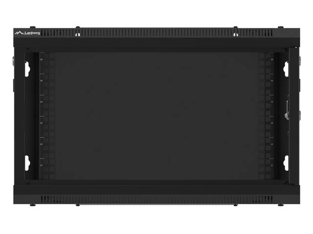 19" RACKOVÁ SKŘÍŇ PRO MONTÁŽ NA STĚNU 6U/600X450 (FLAT PACK) S PROSKLENÝMI DVEŘMI ČERNÁ  V2