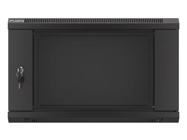 19" RACKOVÁ SKŘÍŇ PRO MONTÁŽ NA STĚNU 6U/600X450 (FLAT PACK) S PROSKLENÝMI DVEŘMI ČERNÁ  V2