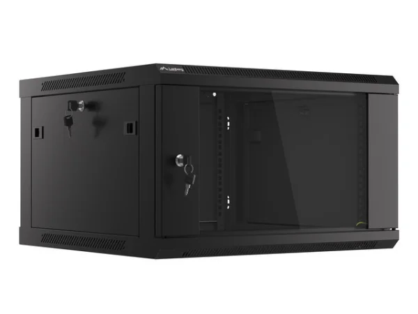 19" RACKOVÁ SKŘÍŇ PRO MONTÁŽ NA STĚNU 6U/600X600 (FLAT PACK) ČERNÁ  V2