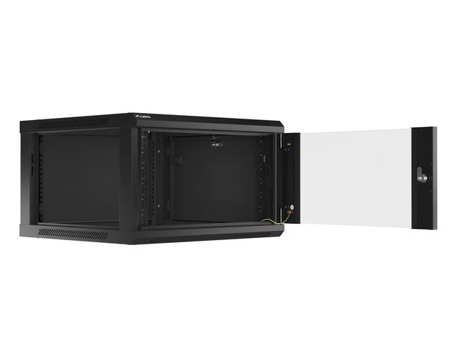 19" RACKOVÁ SKŘÍŇ PRO MONTÁŽ NA STĚNU 6U/600X600 (FLAT PACK) ČERNÁ  V2