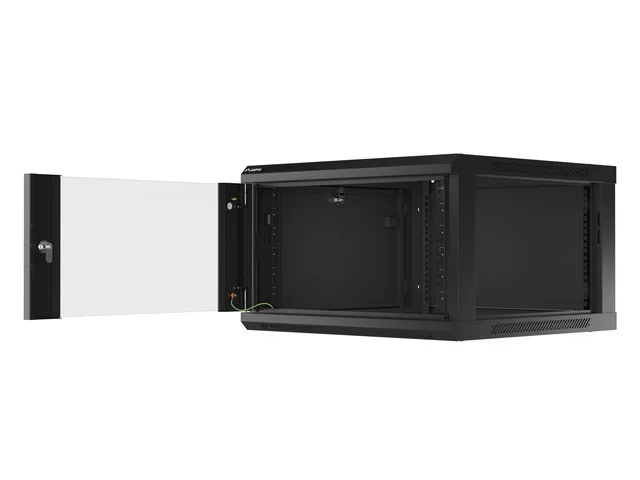 19" RACKOVÁ SKŘÍŇ PRO MONTÁŽ NA STĚNU 6U/600X600 (FLAT PACK) ČERNÁ  V2