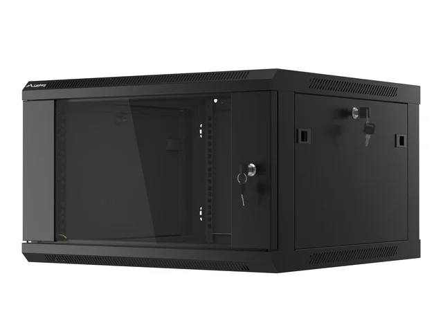 19" RACKOVÁ SKŘÍŇ PRO MONTÁŽ NA STĚNU 6U/600X600 (FLAT PACK) ČERNÁ  V2
