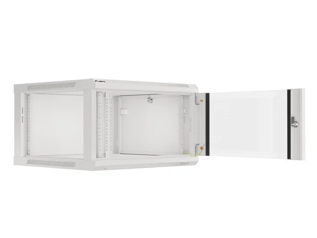 19" RACKOVÁ SKŘÍŇ PRO MONTÁŽ NA STĚNU 6U/600X600 (FLAT PACK) S PROSKLENÝMI DVEŘMI ŠEDÁ  V2