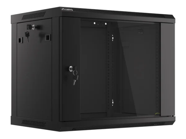 19" RACKOVÁ SKŘÍŇ PRO MONTÁŽ NA STĚNU 9U/600X450 (FLAT PACK) V2 ČERNÁ