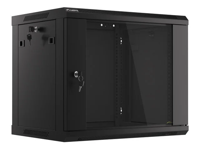 19" RACKOVÁ SKŘÍŇ PRO MONTÁŽ NA STĚNU 9U/600X450 (FLAT PACK) V2 ČERNÁ