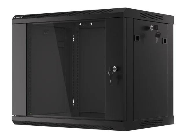 19" RACKOVÁ SKŘÍŇ PRO MONTÁŽ NA STĚNU 9U/600X450 (FLAT PACK) V2 ČERNÁ