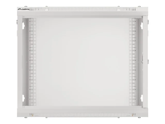 19" RACKOVÁ SKŘÍŇ PRO MONTÁŽ NA STĚNU 9U/600X450 (FLAT PACK) S PROSKLENÝMI DVEŘMI ŠEDÁ  V2