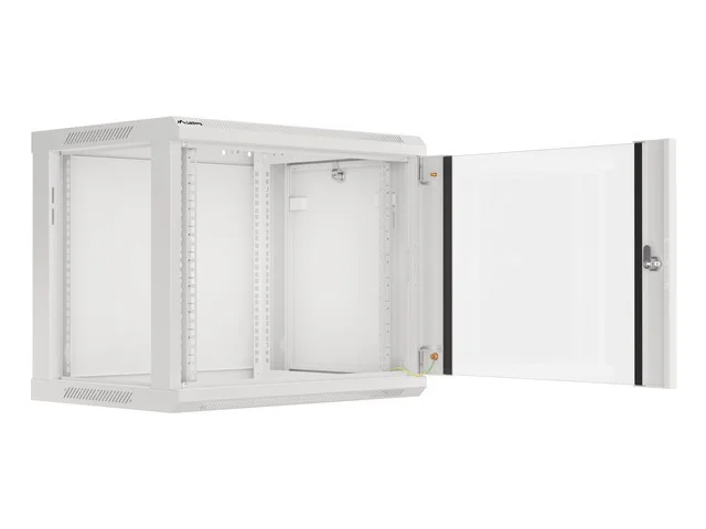 19" RACKOVÁ SKŘÍŇ PRO MONTÁŽ NA STĚNU 9U/600X450 (FLAT PACK) S PROSKLENÝMI DVEŘMI ŠEDÁ  V2