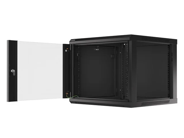 RACKOVÁ SKŘÍŇ 19" PRO MONTÁŽ NA STĚNU 9U/600X600 (FLAT PACK) V2 ČERNÁ