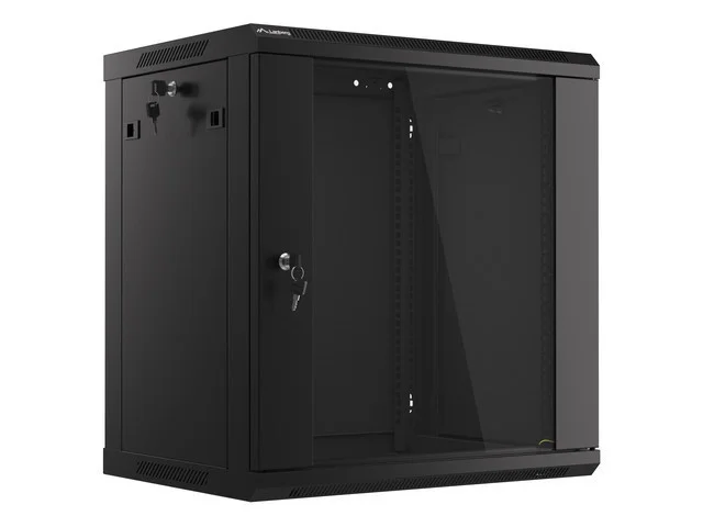 19" RACKOVÁ SKŘÍŇ PRO MONTÁŽ NA STĚNU 12U/600X450 (FLAT PACK) ČERNÁ  V2