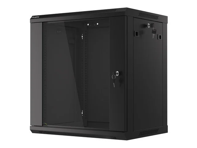 19" RACKOVÁ SKŘÍŇ PRO MONTÁŽ NA STĚNU 12U/600X450 (FLAT PACK) ČERNÁ  V2