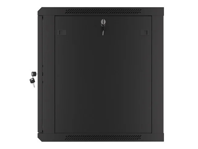 19" RACKOVÁ SKŘÍŇ PRO MONTÁŽ NA STĚNU 12U/600X600 (FLAT PACK) S PROSKLENÝMI DVEŘMI ČERNÁ  V2