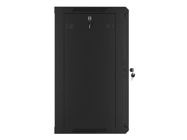 19" RACKOVÁ SKŘÍŇ PRO MONTÁŽ NA STĚNU 15U/600X450 (FLAT PACK) S PROSKLENÝMI DVEŘMI ČERNÁ  V2
