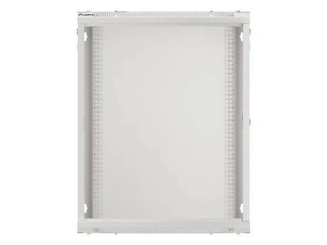 19" RACKOVÁ SKŘÍŇ PRO MONTÁŽ NA STĚNU 15U/600X450 (FLAT PACK) S PROSKLENÝMI DVEŘMI ŠEDÁ  V2