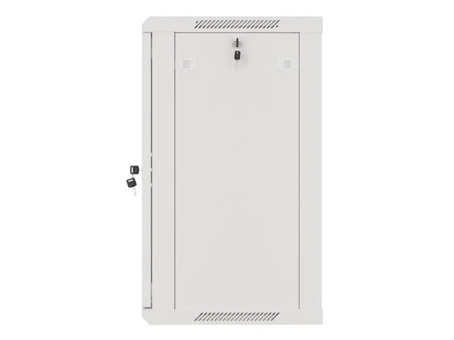 19" RACKOVÁ SKŘÍŇ PRO MONTÁŽ NA STĚNU 15U/600X450 (FLAT PACK) S PROSKLENÝMI DVEŘMI ŠEDÁ  V2