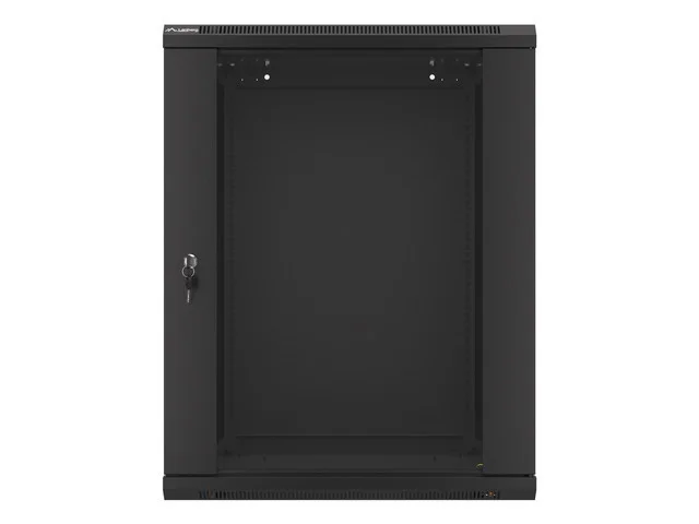19" RACKOVÁ SKŘÍŇ PRO MONTÁŽ NA STĚNU 15U/600X600 (FLAT PACK) S PROSKLENÝMI DVEŘMI ČERNÁ  V2