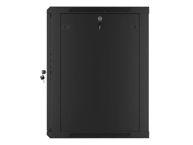 19" RACKOVÁ SKŘÍŇ PRO MONTÁŽ NA STĚNU 15U/600X600 (FLAT PACK) S PROSKLENÝMI DVEŘMI ČERNÁ  V2