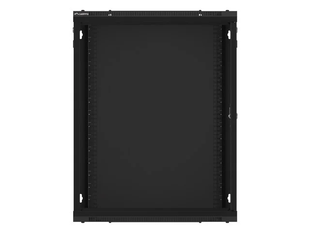 19" RACKOVÁ SKŘÍŇ PRO MONTÁŽ NA STĚNU 15U/600X600 (FLAT PACK) S PROSKLENÝMI DVEŘMI ČERNÁ  V2