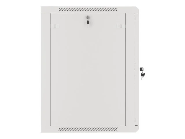 19" RACKOVÁ SKŘÍŇ PRO MONTÁŽ NA STĚNU 15U/600X600 (FLAT PACK) S PROSKLENÝMI DVEŘMI ŠEDÁ  V2