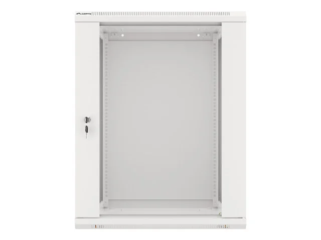 19" RACKOVÁ SKŘÍŇ PRO MONTÁŽ NA STĚNU 15U/600X600 (FLAT PACK) S PROSKLENÝMI DVEŘMI ŠEDÁ  V2