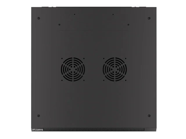 19" RACKOVÁ SKŘÍŇ PRO MONTÁŽ NA STĚNU 18U/600X600 (PLOCHÉ BALENÍ) S PROSKLENÝMI DVEŘMI ČERNÁ  V2