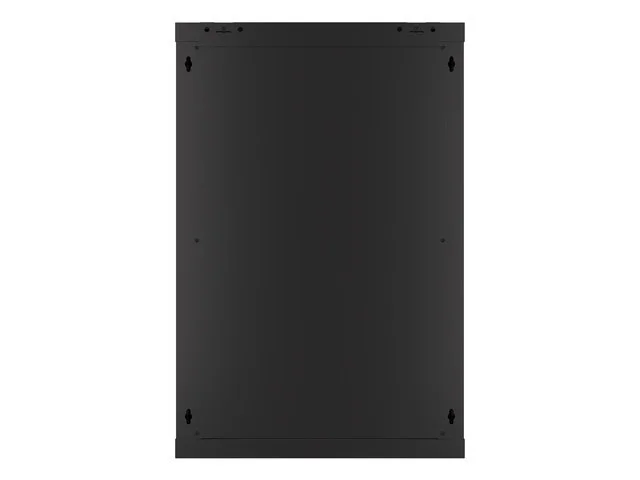 19" RACKOVÁ SKŘÍŇ PRO MONTÁŽ NA STĚNU 18U/600X600 (PLOCHÉ BALENÍ) S PROSKLENÝMI DVEŘMI ČERNÁ  V2