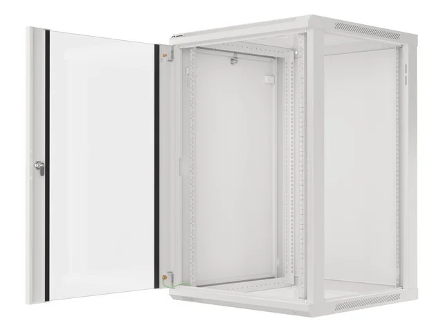 19" RACKOVÁ SKŘÍŇ PRO MONTÁŽ NA STĚNU 18U/600X600 (FLAT PACK) ŠEDÁ  V2