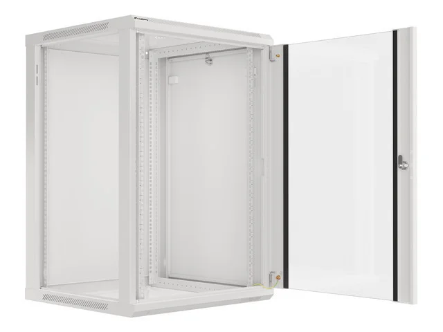 19" RACKOVÁ SKŘÍŇ PRO MONTÁŽ NA STĚNU 18U/600X600 (FLAT PACK) ŠEDÁ  V2