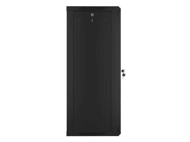 19" RACKOVÁ SKŘÍŇ PRO MONTÁŽ NA STĚNU 22U/600X450 (FLAT PACK) S PROSKLENÝMI DVEŘMI ČERNÁ  V2