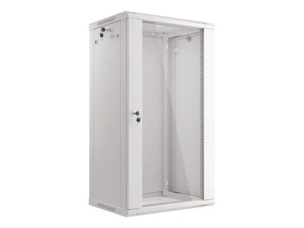 19" RACKOVÁ SKŘÍŇ PRO MONTÁŽ NA STĚNU 22U/600X450 (FLAT PACK) ŠEDÁ  V2