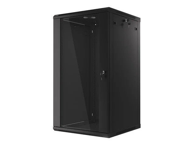 19" RACKOVÁ SKŘÍŇ PRO MONTÁŽ NA STĚNU 22U/600X600 (FLAT PACK) ČERNÁ  V2