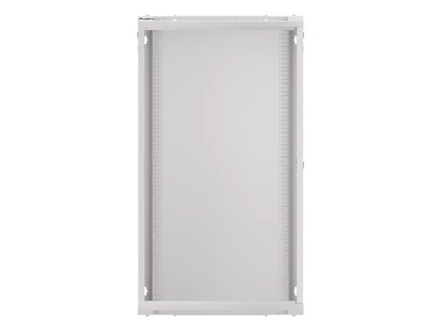 19" RACKOVÁ SKŘÍŇ PRO MONTÁŽ NA STĚNU 22U/600X600 (FLAT PACK) S PROSKLENÝMI DVEŘMI ŠEDÁ  V2
