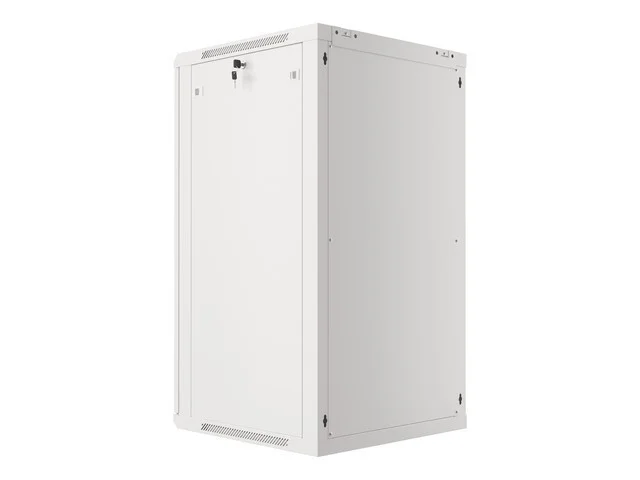 19" RACKOVÁ SKŘÍŇ PRO MONTÁŽ NA STĚNU 22U/600X600 (FLAT PACK) S PROSKLENÝMI DVEŘMI ŠEDÁ  V2