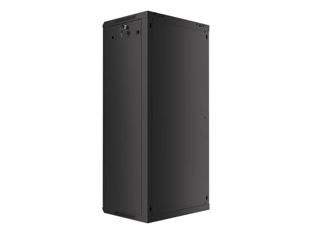 RACKOVÁ SKŘÍŇ 19" NÁSTĚNNÁ 27U/600X450 (FLAT PACK) S PROSKLENÝMI DVEŘMI ČERNÁ  V2