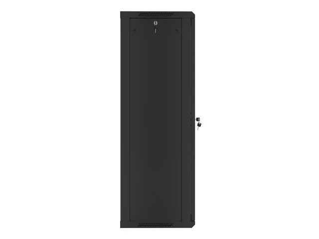 RACKOVÁ SKŘÍŇ 19" NÁSTĚNNÁ 27U/600X450 (FLAT PACK) S PROSKLENÝMI DVEŘMI ČERNÁ  V2