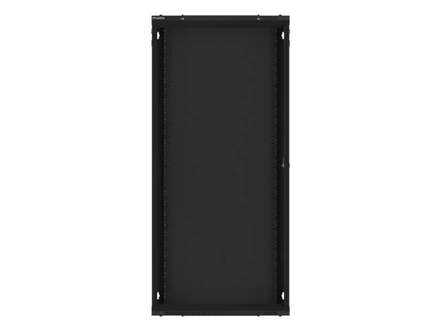 RACKOVÁ SKŘÍŇ 19" NÁSTĚNNÁ 27U/600X450 (FLAT PACK) S PROSKLENÝMI DVEŘMI ČERNÁ  V2