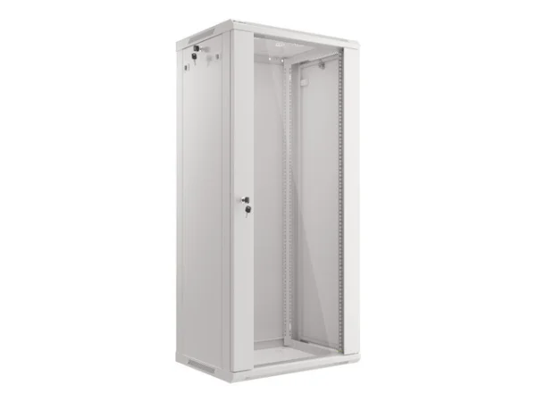 RACKOVÁ SKŘÍŇ 19" NÁSTĚNNÁ 27U/600X450 (FLAT PACK) ŠEDÁ  V2