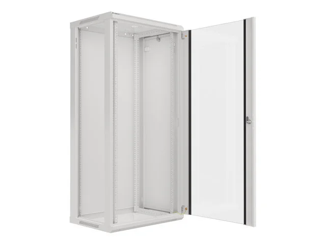 RACKOVÁ SKŘÍŇ 19" NÁSTĚNNÁ 27U/600X450 (FLAT PACK) ŠEDÁ  V2