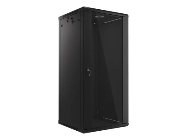 19" RACKOVÁ SKŘÍŇ PRO MONTÁŽ NA STĚNU 27U/600X600 (FLAT PACK) ČERNÁ  V2