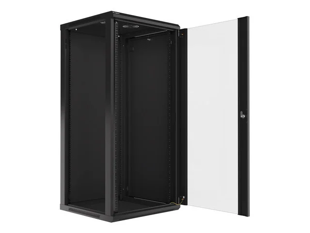 19" RACKOVÁ SKŘÍŇ PRO MONTÁŽ NA STĚNU 27U/600X600 (FLAT PACK) ČERNÁ  V2