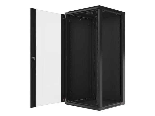 19" RACKOVÁ SKŘÍŇ PRO MONTÁŽ NA STĚNU 27U/600X600 (FLAT PACK) ČERNÁ  V2