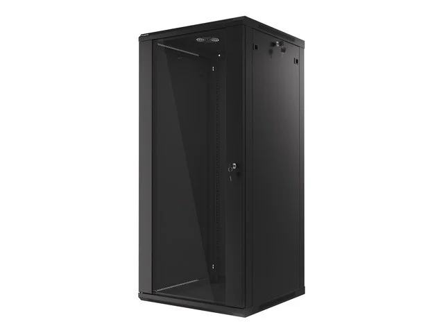 19" RACKOVÁ SKŘÍŇ PRO MONTÁŽ NA STĚNU 27U/600X600 (FLAT PACK) ČERNÁ  V2