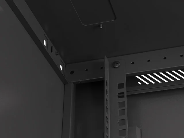 19" RACKOVÁ SKŘÍŇ PRO MONTÁŽ NA STĚNU 27U/600X600 (FLAT PACK) ČERNÁ  V2