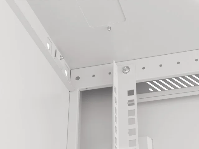 RACKOVÁ SKŘÍŇ 19" NÁSTĚNNÁ 27U/600X600 (FLAT PACK) S PROSKLENÝMI DVEŘMI ŠEDÁ  V2