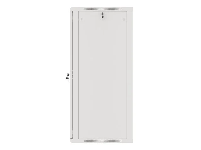 RACKOVÁ SKŘÍŇ 19" NÁSTĚNNÁ 27U/600X600 (FLAT PACK) S PROSKLENÝMI DVEŘMI ŠEDÁ  V2