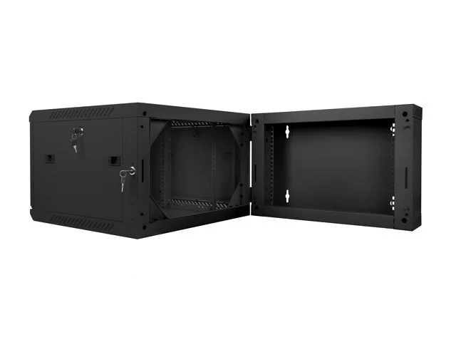 RACKOVÁ SKŘÍŇ 19" DVOUDÍLNÁ NÁSTĚNNÁ 6U/600X600 (FLAT PACK) ČERNÁ