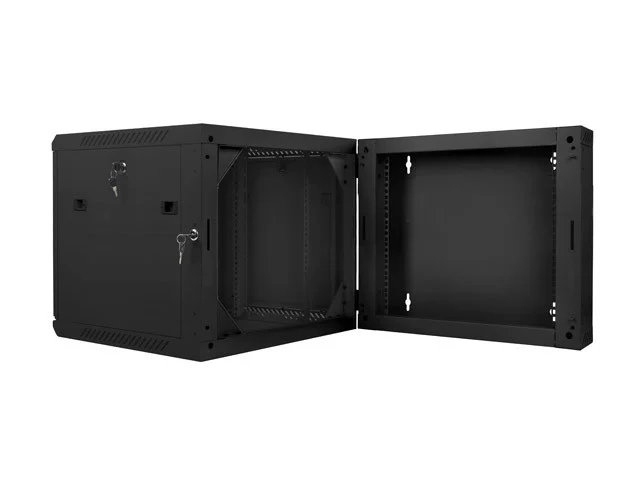 RACKOVÁ SKŘÍŇ 19" DVOUDÍLNÁ NÁSTĚNNÁ 9U/600X600 (FLAT PACK) ČERNÁ