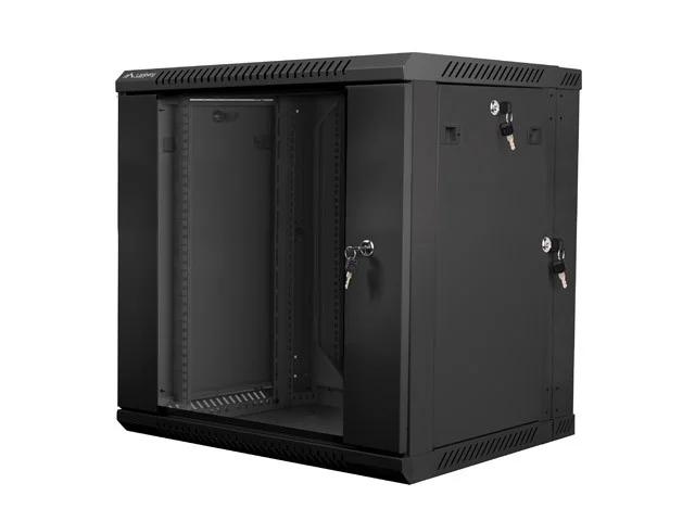 RACKOVÁ SKŘÍŇ 19" DVOUDÍLNÁ NÁSTĚNNÁ 12U/600X600 (FLAT PACK) ČERNÁ