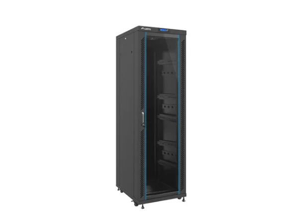 19" VOLNĚ STOJÍCÍ RACKOVÁ SKŘÍŇ 37U/600X800 (FLAT PACK) S PROSKLENÝMI DVEŘMI LCD ČERNÁ