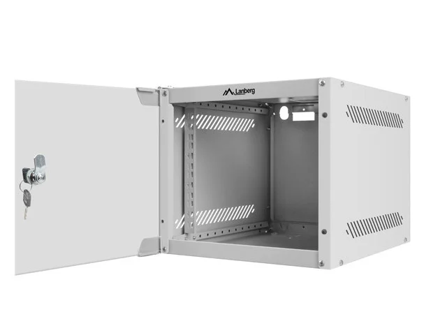 RACKOVÁ SKŘÍŇ 10" NÁSTĚNNÁ 4U/280X310 (FLAT PACK) S PROSKLENÝMI DVEŘMI ŠEDÁ